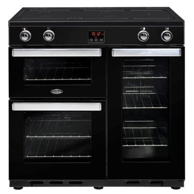 Belling Cookcentre 90Ei 90cm Electric Induction Range Cooker in Black 444444080 Belling Cookcentre 90Ei 90cm Electric Induction Range Cooker in Black 444444080